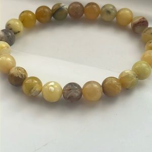 Yellow Opal Stretch Crystal Bracelet 8mm Beads